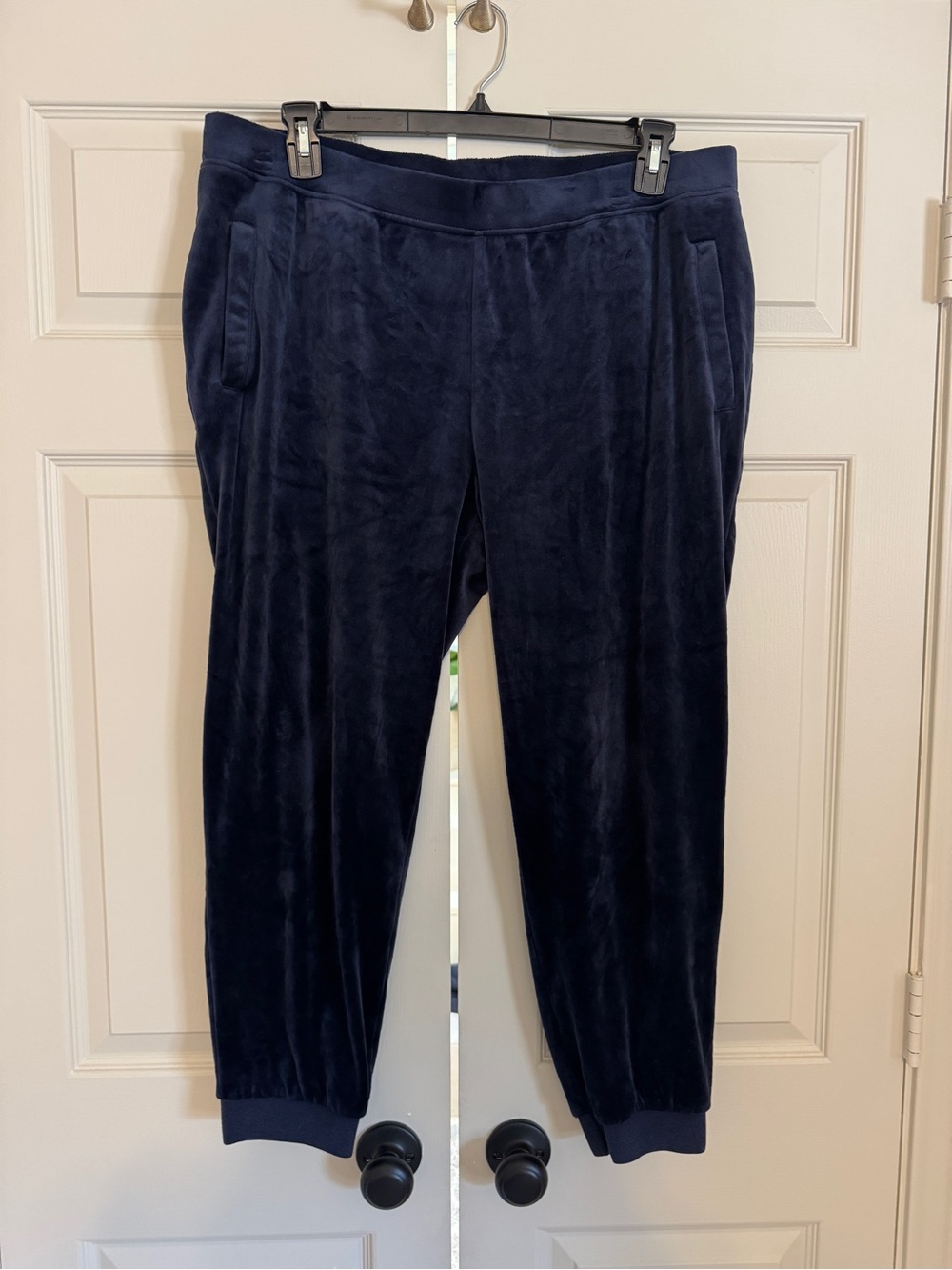Chico's Navy Velour Jogger Pants